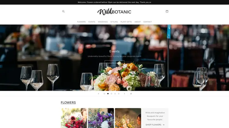 Homepage of wildbotanic.co.nz