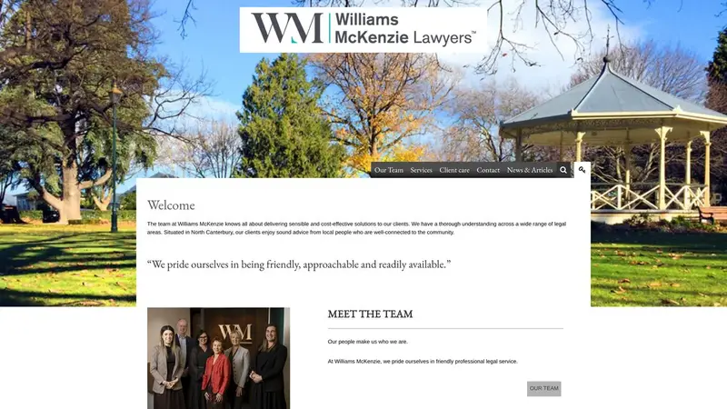 Homepage of williamsmckenzie.co.nz