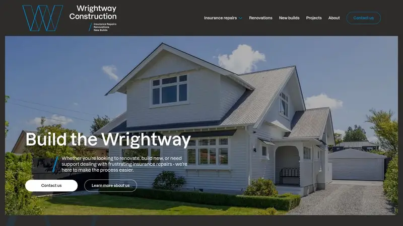 Homepage of wrightwayconstruction.co.nz