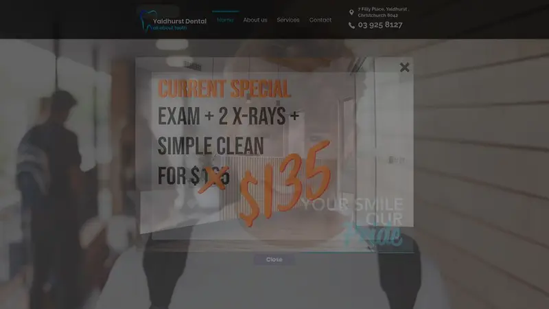Homepage of yaldhurstdental.co.nz