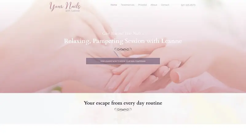 Homepage of yournails.co.nz