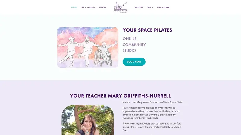 Homepage of yourspacepilates.co.nz