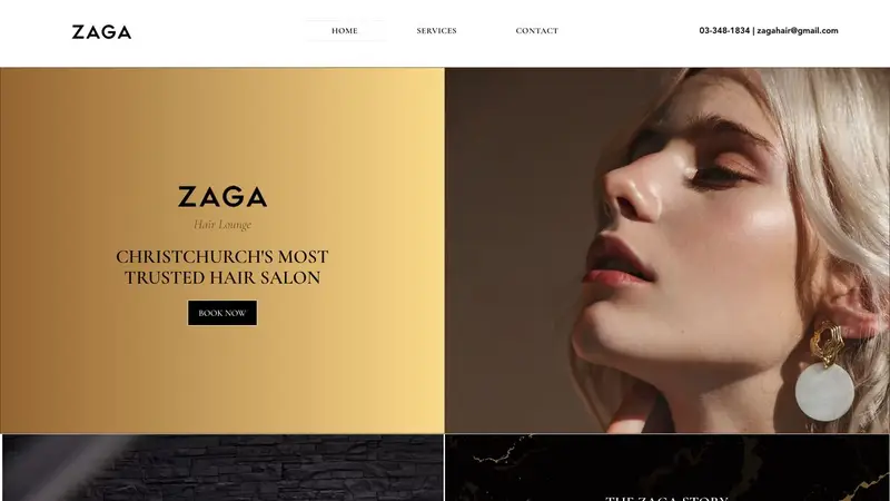 Homepage of zaga.co.nz