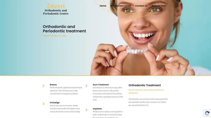 Homepage of zaveriortho.co.nz