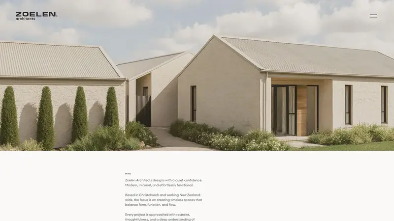 Homepage of zoelenarchitects.nz