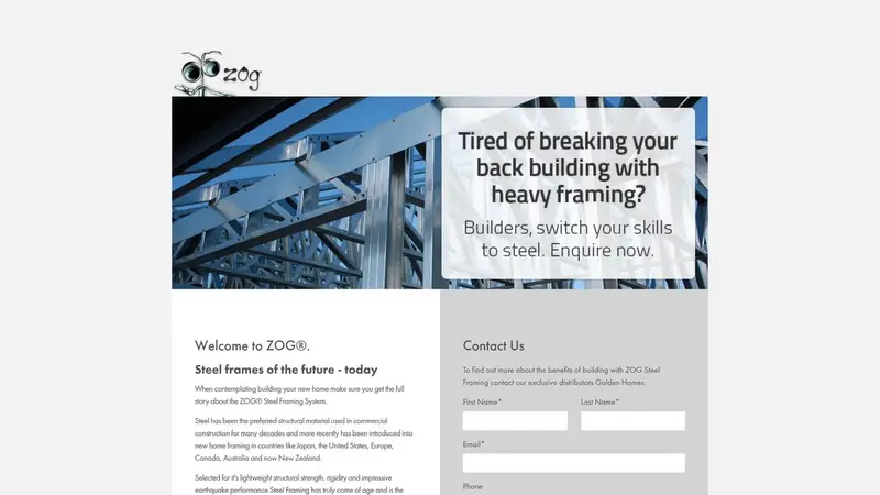 Homepage of zog.co.nz