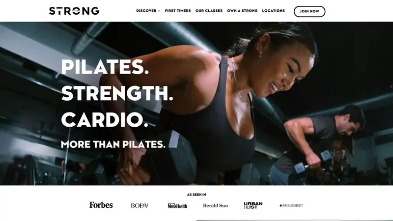Homepage of strongpilates.com.au