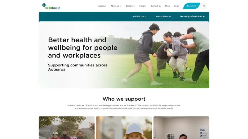 Homepage of habit.health