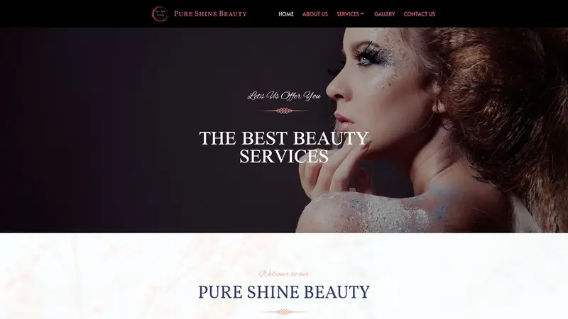 Homepage of pureshinebeautyltd.com