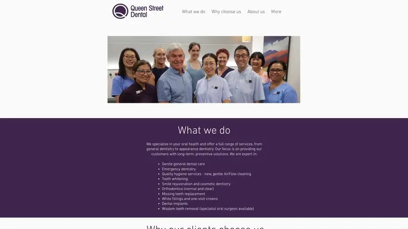 Homepage of queenstdentist.com