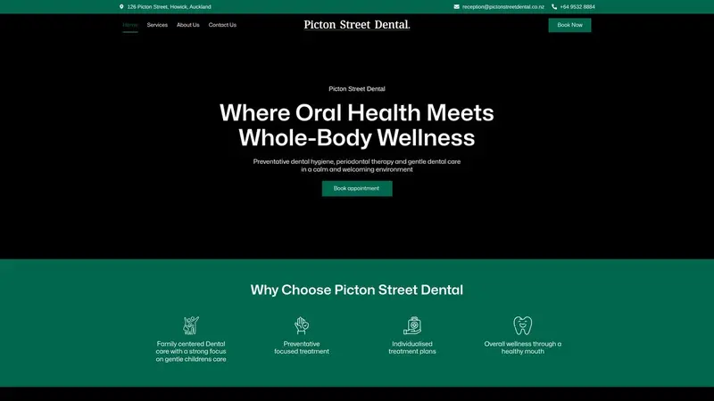 Homepage of pictonstreetdental.co.nz