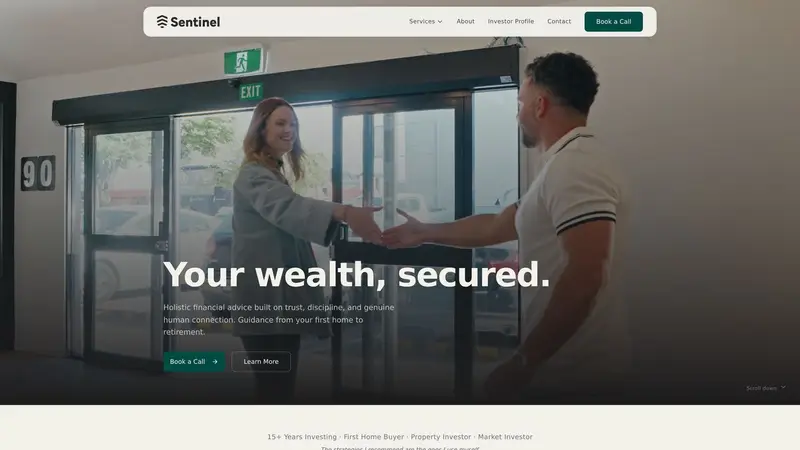 Homepage of sentinelwealth.co.nz