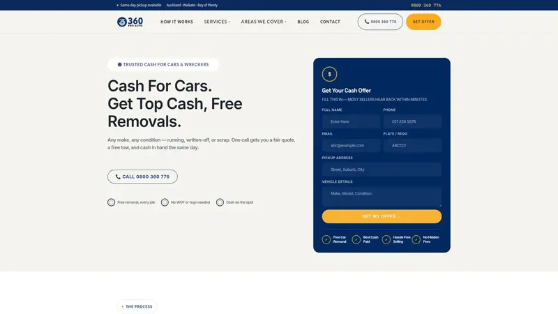 Homepage of 360proauto.co.nz