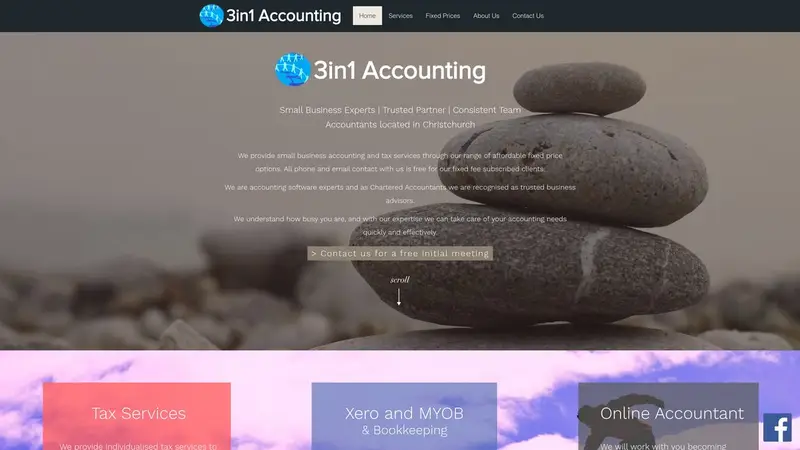 Homepage of 3in1accounting.co.nz