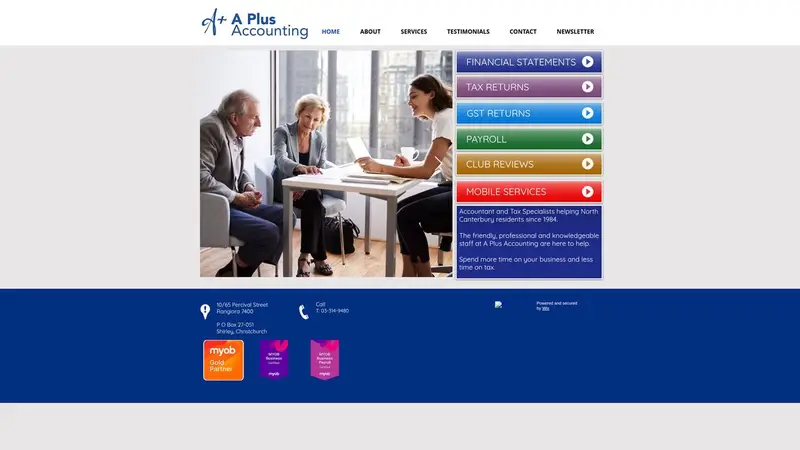 Homepage of a-plus.co.nz