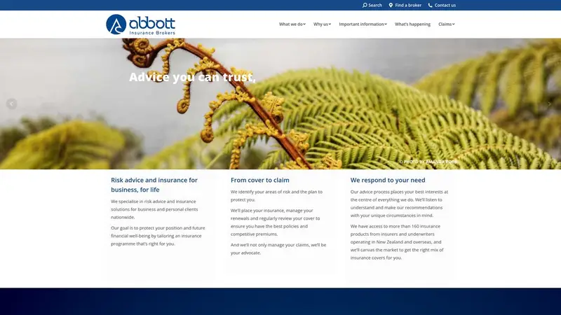 Homepage of abbott.co.nz