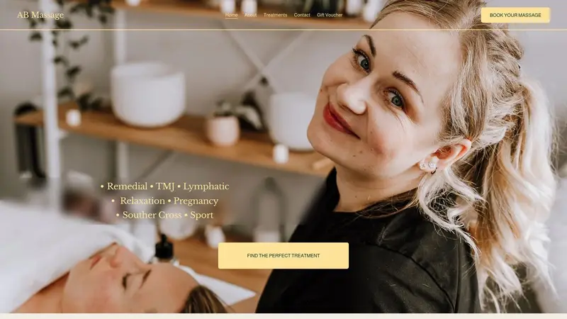 Homepage of abmassage.co.nz