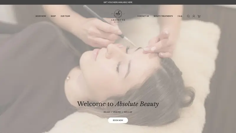 Homepage of absolutebeauty.co.nz