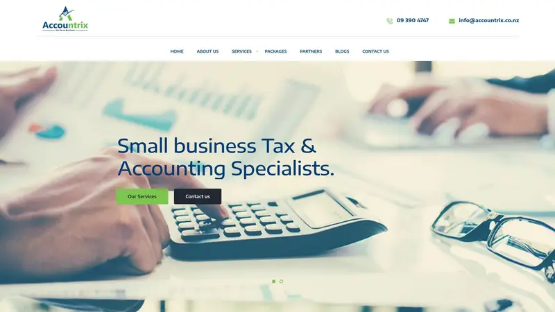 Homepage of accountrix.co.nz