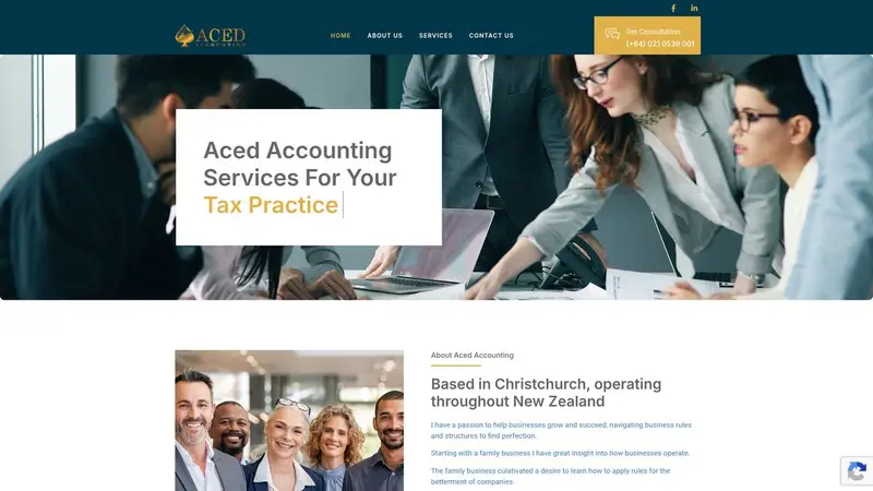 Homepage of acedaccounting.co.nz