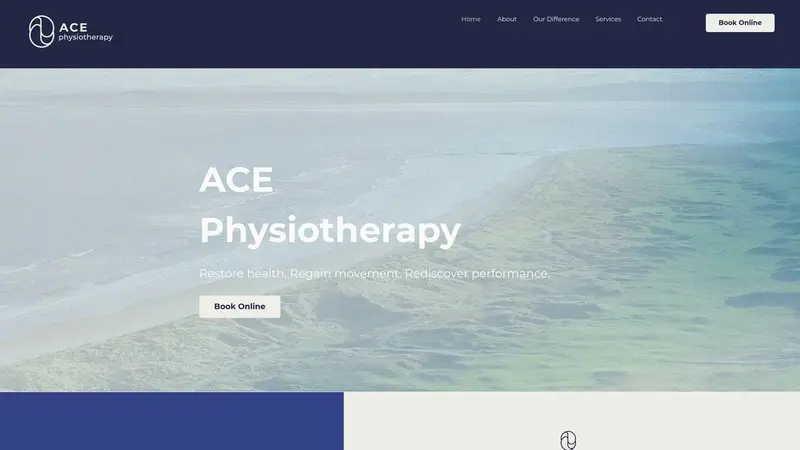 Homepage of acephysio.co.nz