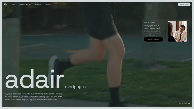 Homepage of adairmortgages.co.nz