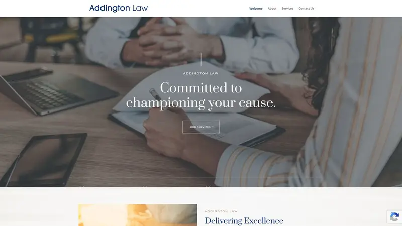Homepage of addingtonlaw.co.nz