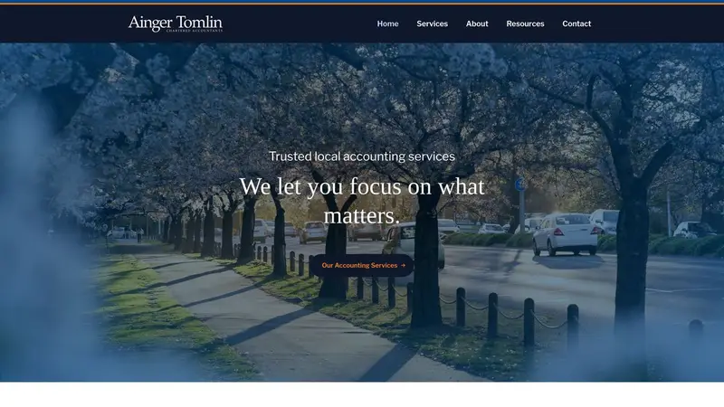 Homepage of aingertomlin.co.nz