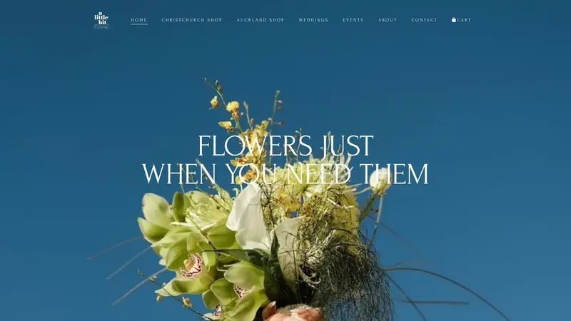 Homepage of alittlebitfloral.co.nz