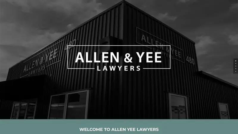 Homepage of allenyeelawyers.co.nz