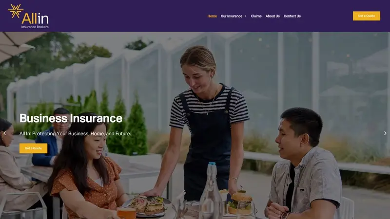 Homepage of allininsurancebrokers.co.nz