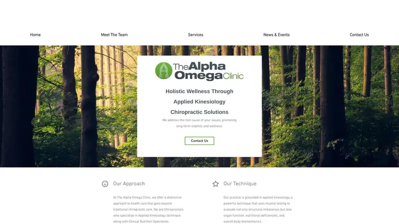 Homepage of alphaomegaclinic.co.nz