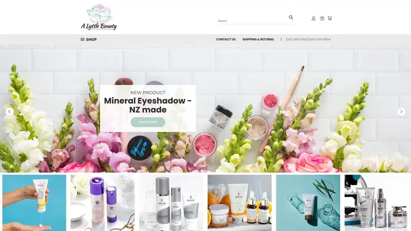 Homepage of alyttlebeauty.co.nz