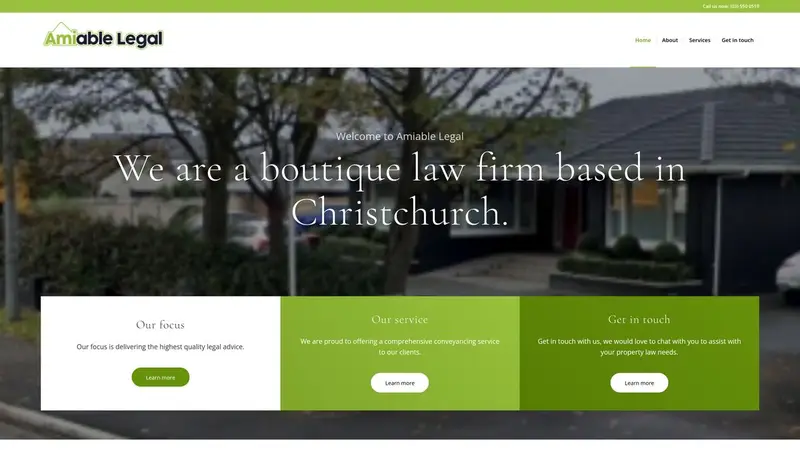 Homepage of amiablelegal.co.nz