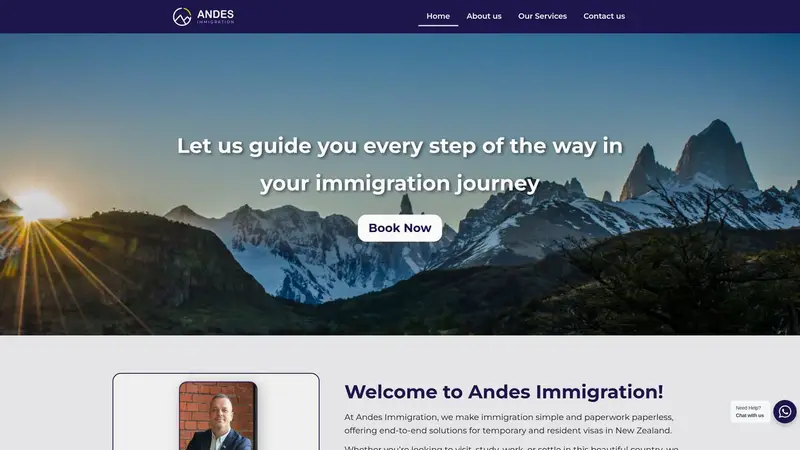 Homepage of andes.co.nz