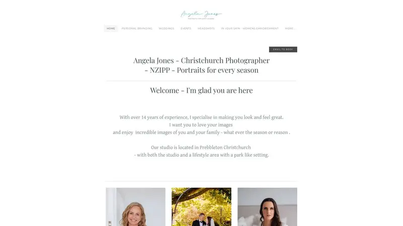 Homepage of angelajones.co.nz