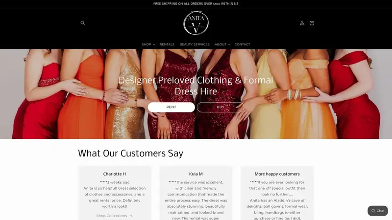 Homepage of anitavfashionbeauty.co.nz