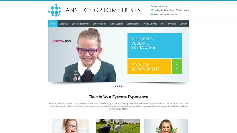 Homepage of anstice.co.nz