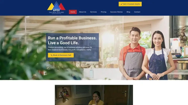 Homepage of apexaccounting.co.nz