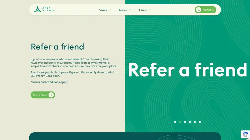 Homepage of apexadvice.co.nz