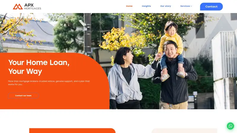 Homepage of apxmortgages.co.nz
