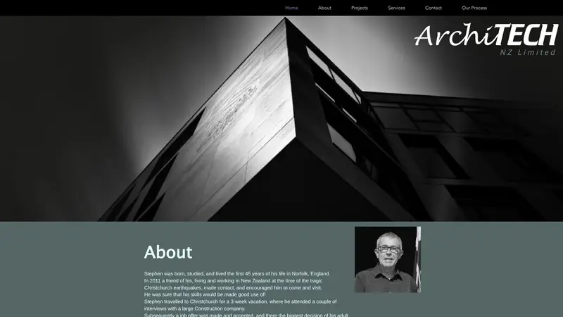 Homepage of architech.co.nz