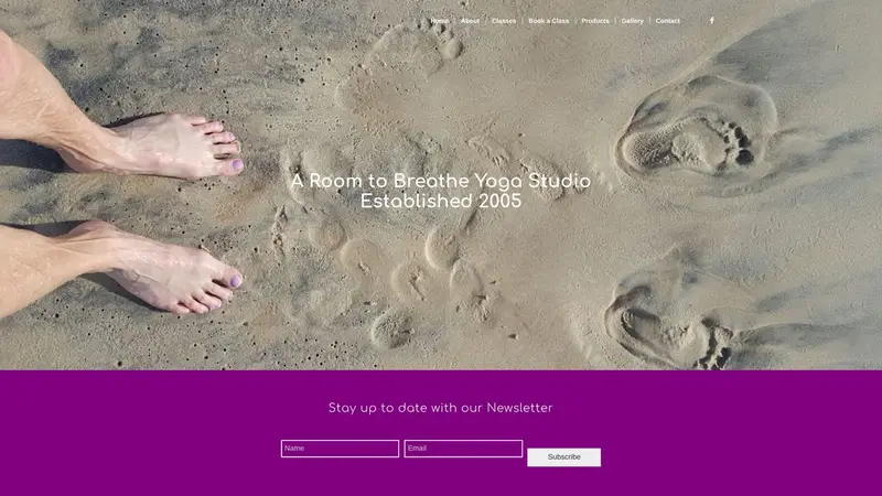 Homepage of aroomtobreathe.co.nz