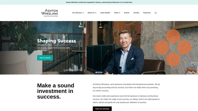 Homepage of ashtonwheelans.co.nz