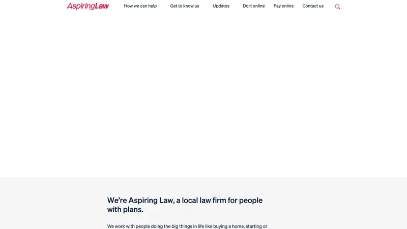 Homepage of aspiringlaw.co.nz