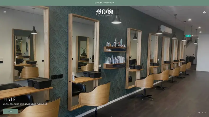 Homepage of astonishhairandbeauty.co.nz