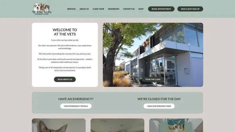 Homepage of atthevets.co.nz