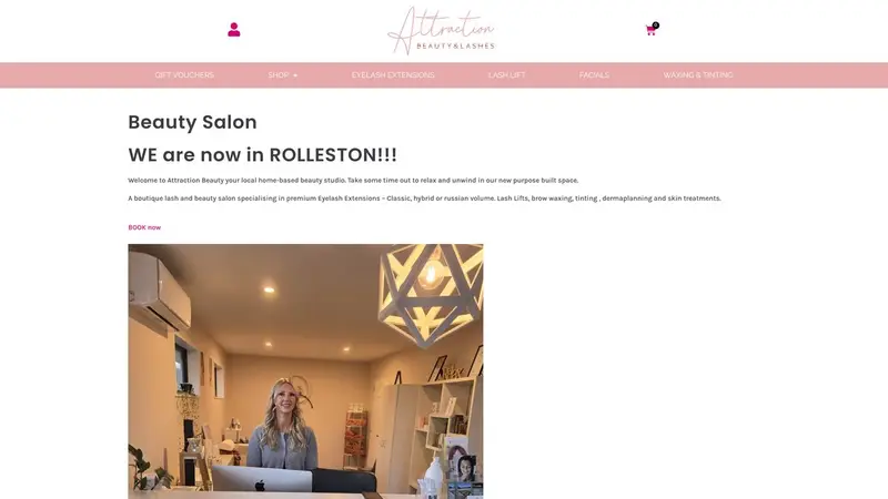 Homepage of attractionbeauty.co.nz
