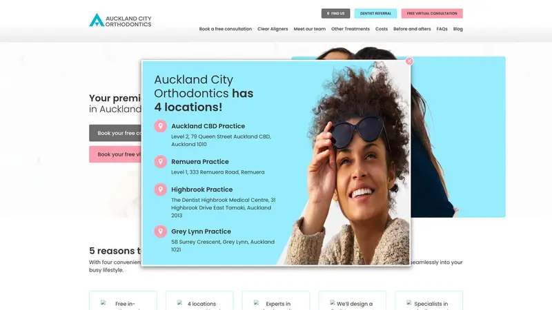 Homepage of aucklandcityorthodontics.co.nz