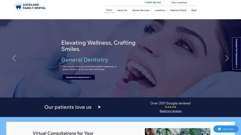 Homepage of aucklandfamilydental.co.nz